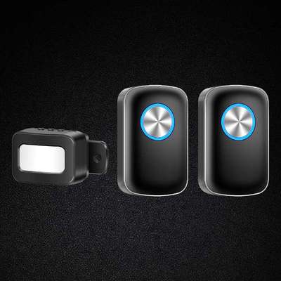 欢迎光临感应器进门提醒店铺语音提示器红外线防盗报警器一拖二