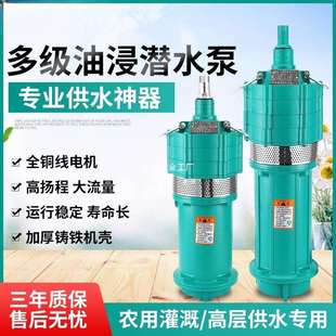 QD多级潜水泵家用220V油浸泵深井泵380V高扬程小老鼠大流量抽水泵