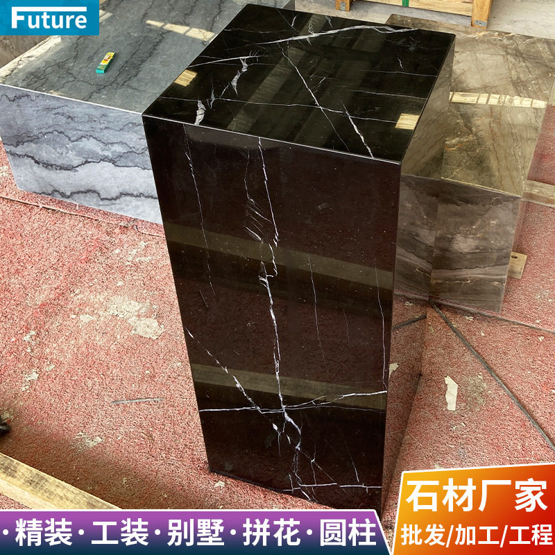 天然大理石台面餐桌装饰柜子和台面餐桌茶几面吧台面黑白根石材