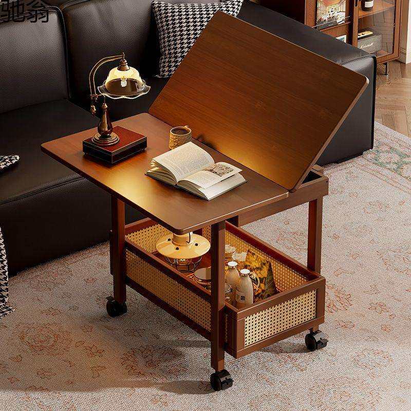 边几客厅家用可移动折叠多功能小户型中古风沙发小型茶几桌子