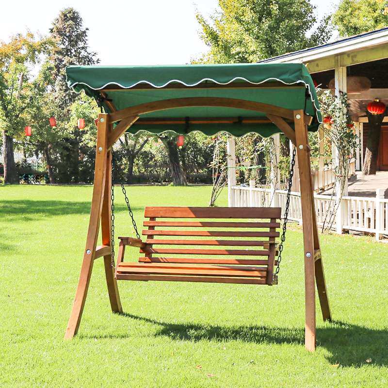 野人谷实木秋千户外摇椅庭院儿童摇篮椅家用室外秋千阳台双人吊椅