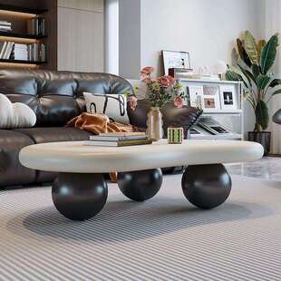 圆墩墩奶油风不规则茶几网红桌小户型客厅年轻人茶几小户型