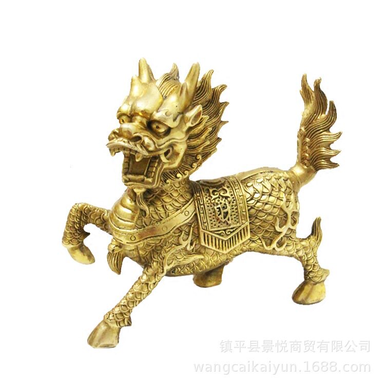 批发铜麒麟摆件大号一对火麒麟摆件家居办公室装饰品工艺品