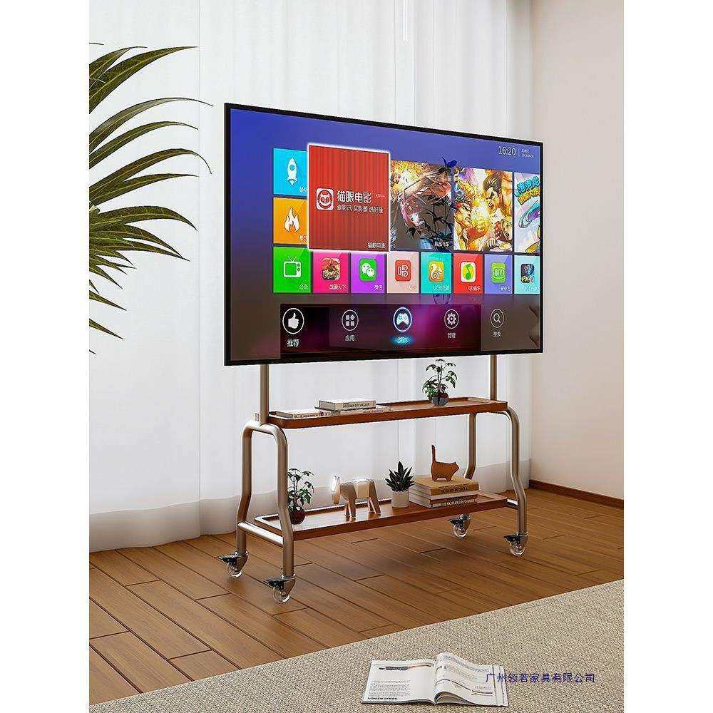 电视落地支架客厅卧室不锈钢艺术移动式现代简约挂架43-80寸家用