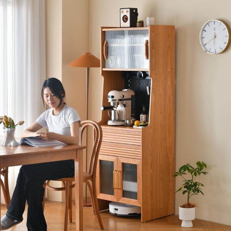 石头扫地机收纳柜实木多功能适配鲸科沃机器人客厅洞洞板置物架柜