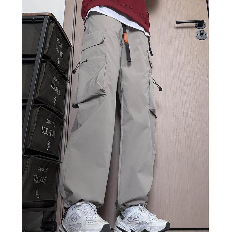 美式机能伞兵工装裤男女春秋束脚长裤情侣加绒防风防泼水冲锋裤女