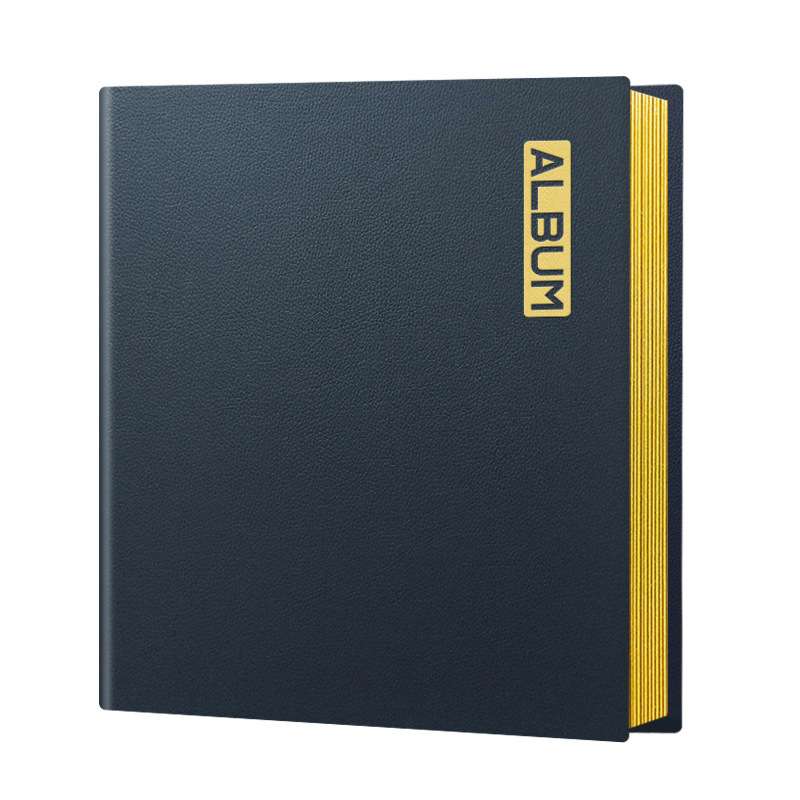 PU皮革封面A4自粘相册商用家用纪念相册覆膜式粘胶黑白卡内页影集