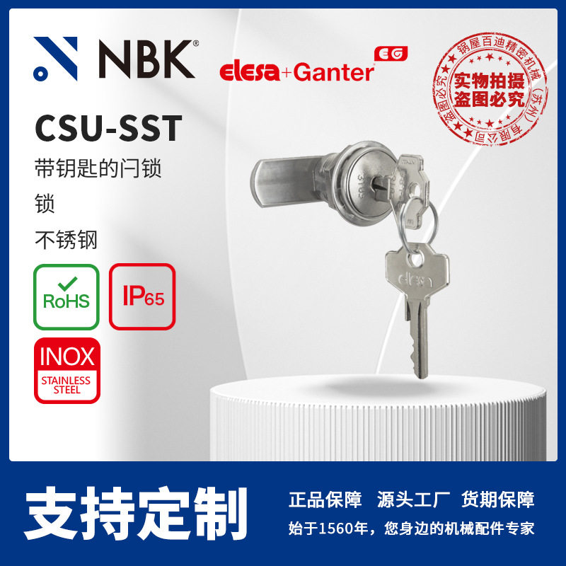 NBK ELESA CSU-SST 带钥匙的闩锁 不锈钢制 机械零配件厂家直供