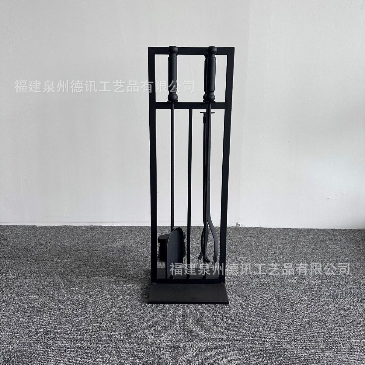 火炉工具壁炉烧烤工具可拆卸铁艺火炉BBQ工具火钩火钳刷子四件套