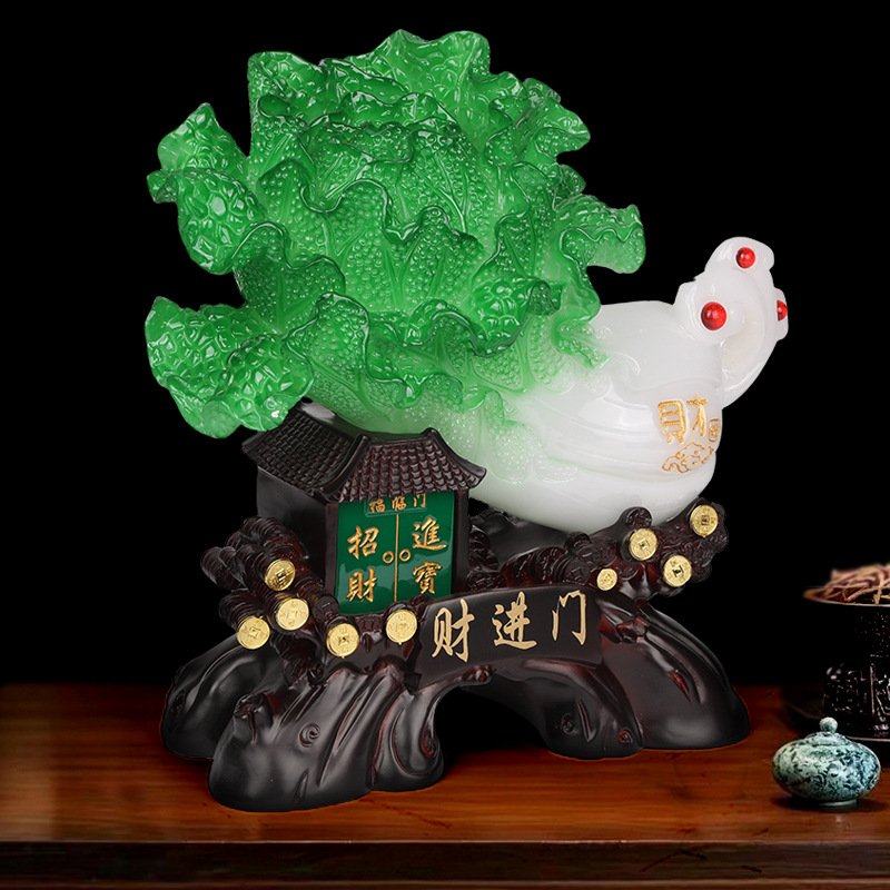 仿玉石大白菜招财摆件办公室电视酒柜客厅玄关家居装饰品乔迁礼品,家居饰品,玉雕,淘宝优惠券,粉丝福利购,淘宝优惠卷