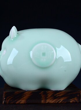 Q版青瓷招财十二12生肖摆件鼠牛虎兔龙蛇马羊Q猴鸡狗猪陶瓷工艺品