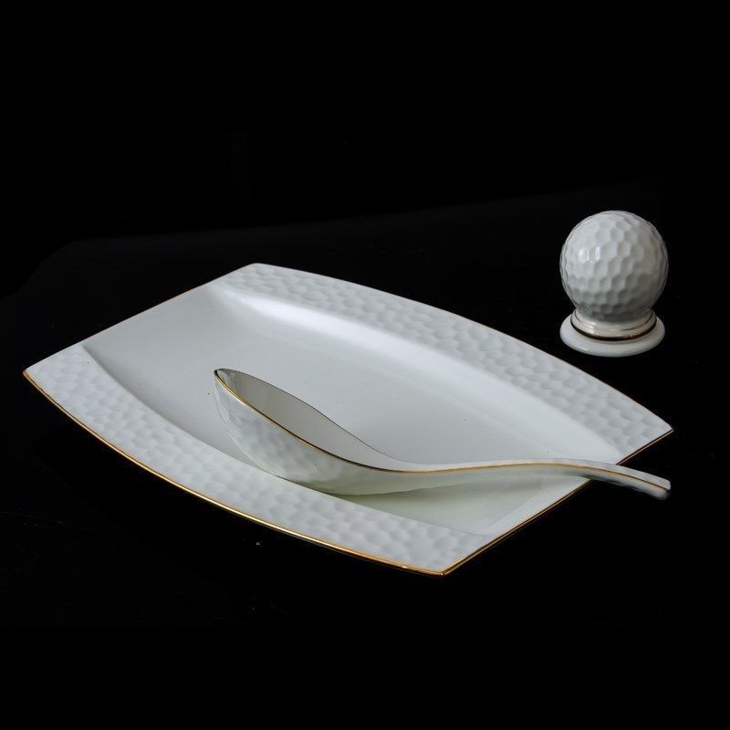 欧式骨瓷a餐具套装 碗盘景德镇60头陶瓷器酒店碗碟盘套装水方描金