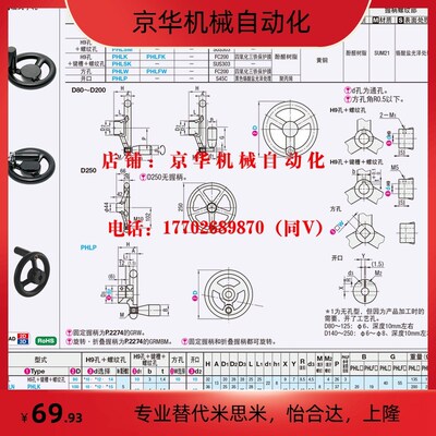 辐式手轮PHLM80/100/125/140/160/180-10/K12/14/16 (MISIMI型)