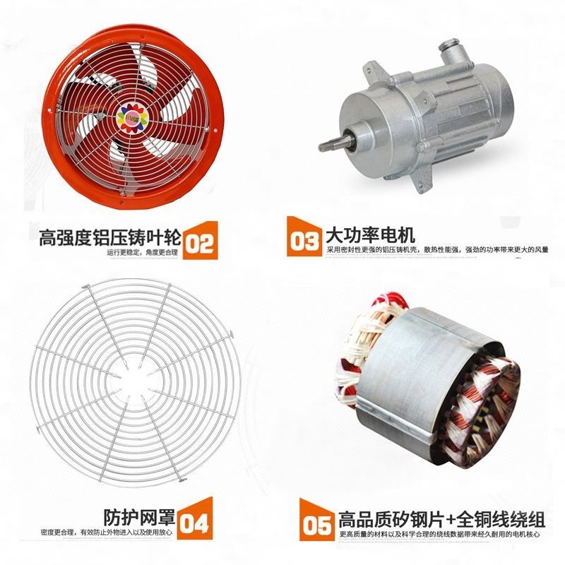 亿通CTF300mm12寸手提式耐z高温防油防潮船用轴流风机 工业抽风机