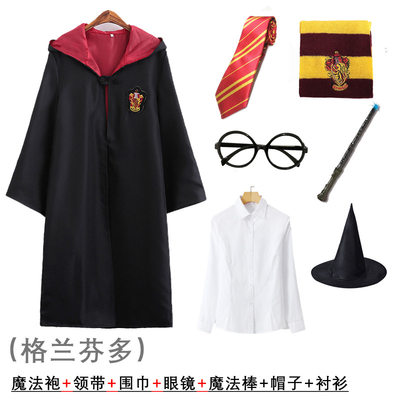 哈利波特学院长袍周边服装儿童节表演魔法袍衣服COS服巫师袍斗篷