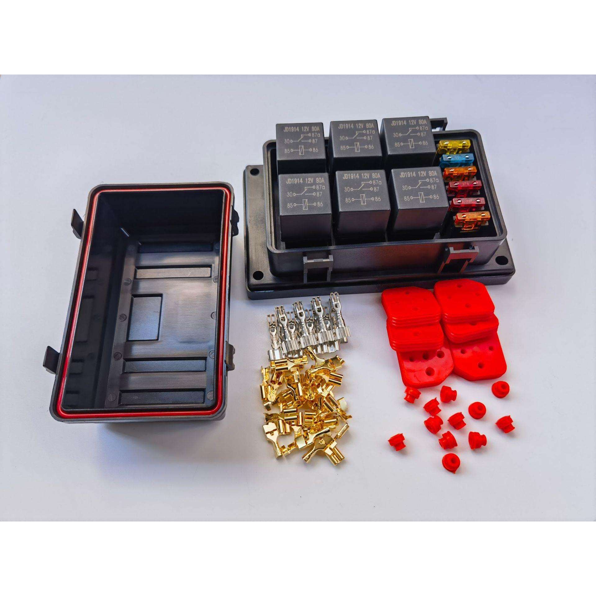 商品防水型6路汽车保险丝盒改装车保险片座线束总成电路盒