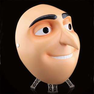 神偷奶爸面具格鲁头套卑鄙 我头罩坏蛋奖门人面罩万圣节角色扮演