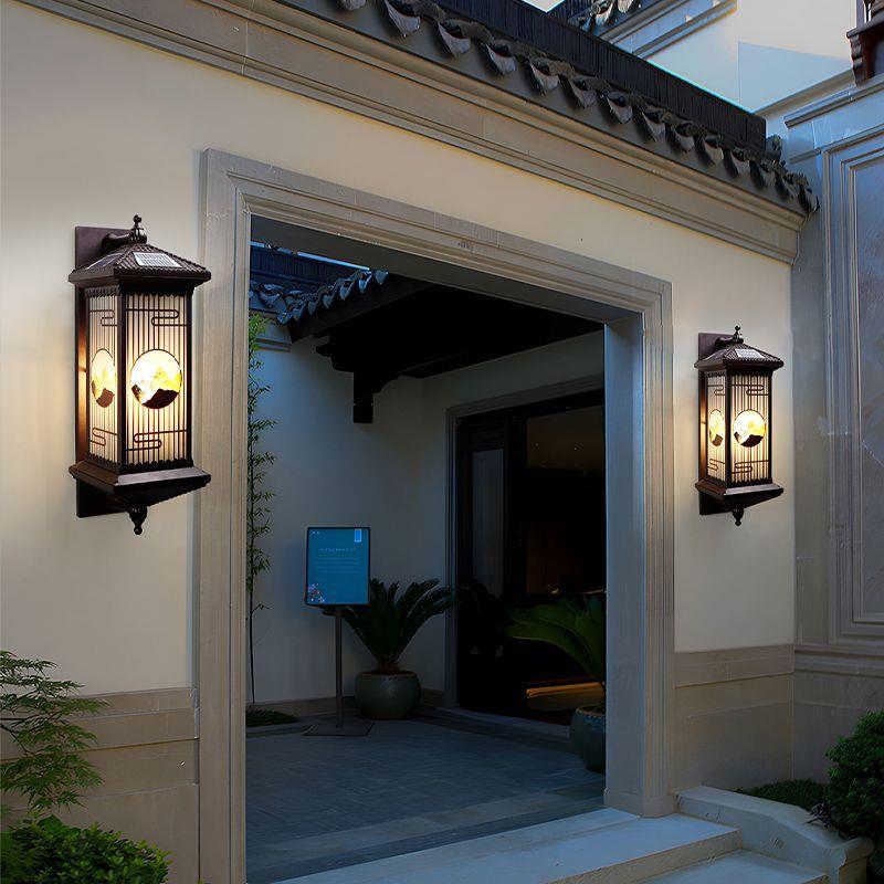 太阳能壁灯户外室外过道墙灯防水新中式别墅走廊花园庭院阳台门灯