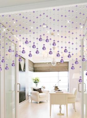 ll珠帘水晶隔断帘子门帘挂帘玄关家用装饰客厅卫生间卧室免打孔新