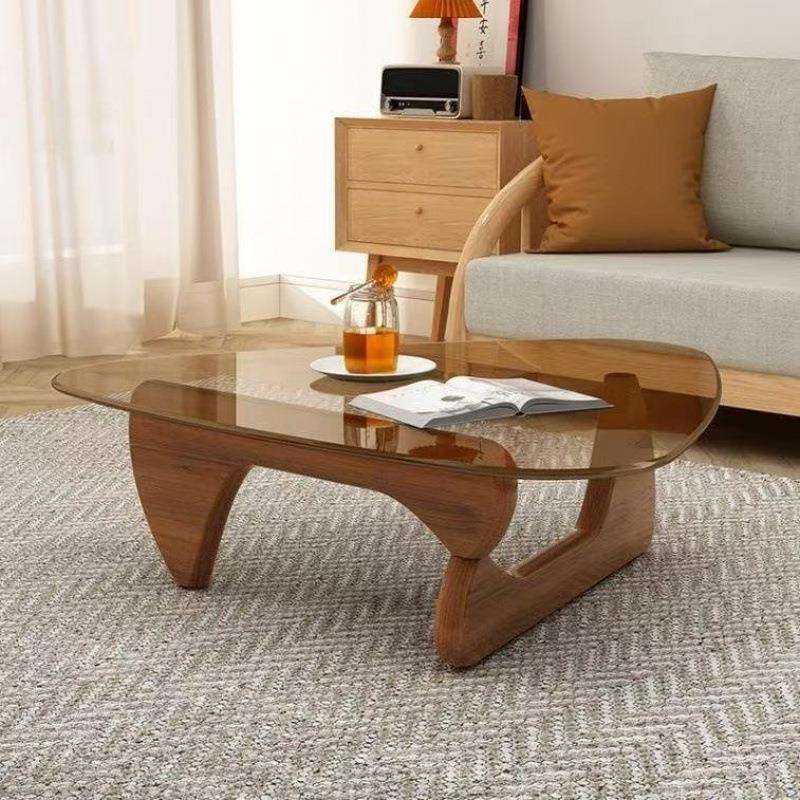 玻璃茶几小户型家用客厅现代简约北欧透明极简桌子野口勇创意茶桌