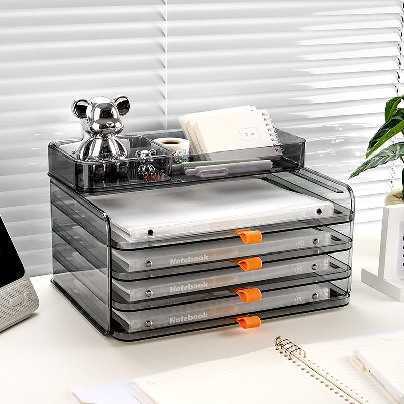 亚克力桌面收纳架文件整理架透明美妆收纳可抽拉整理置物架储物