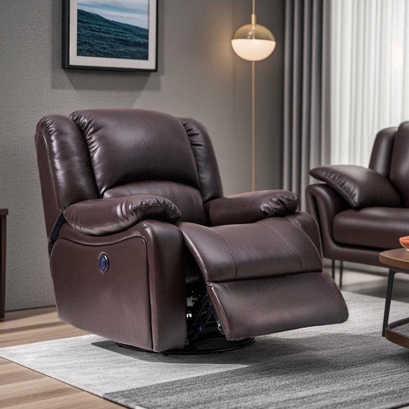 头等舱真皮单人沙发电动多功能座椅懒人躺椅按摩家用客厅现代简约