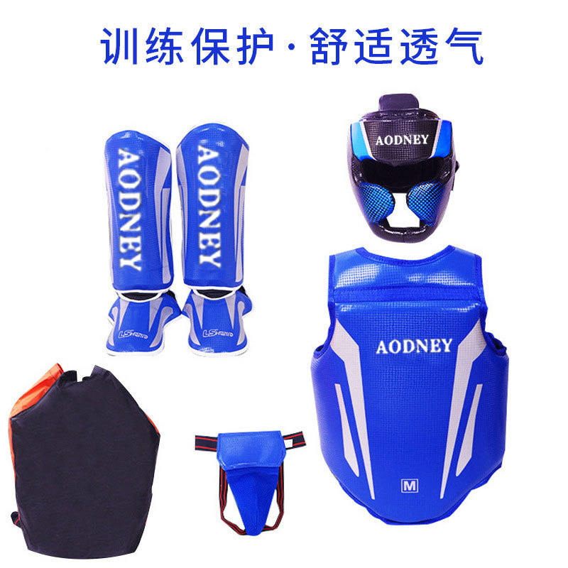 跆拳道搏击加厚魔术贴护具套装