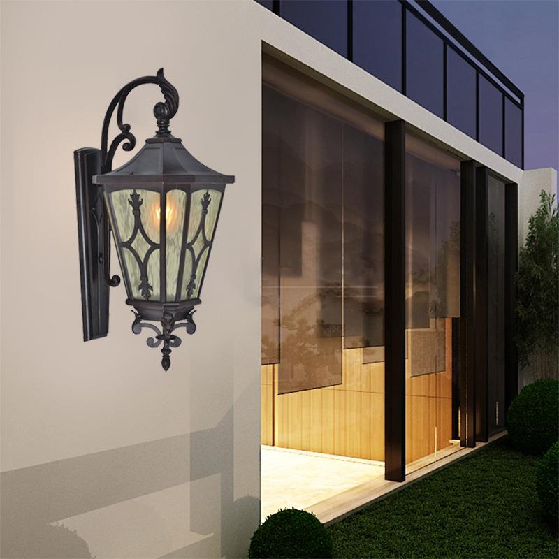 新款太阳能全铝欧式壁灯花园别墅庭院灯LED户外防水复古装饰灯