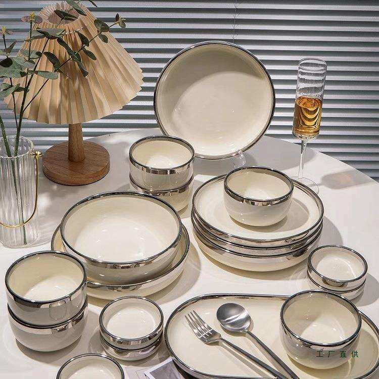 意大利轻奢碗碟套装家用碗具2025新款碗盘碗筷组合乔迁高级感餐具