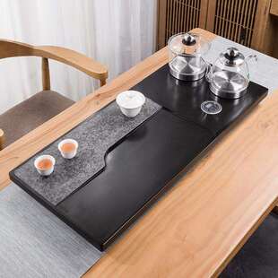 乌金石茶盘套装一体全自动家用烧水壶底部上水石头茶台电磁炉茶具