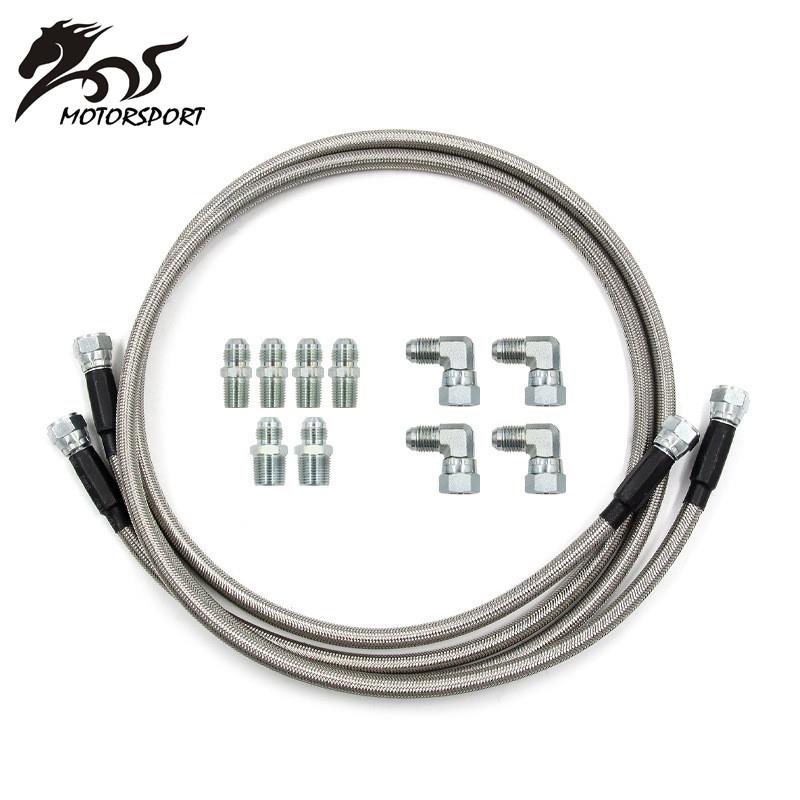 52英寸不锈钢编织线变速器冷却器软管接头更换TH350/700R4/TH400