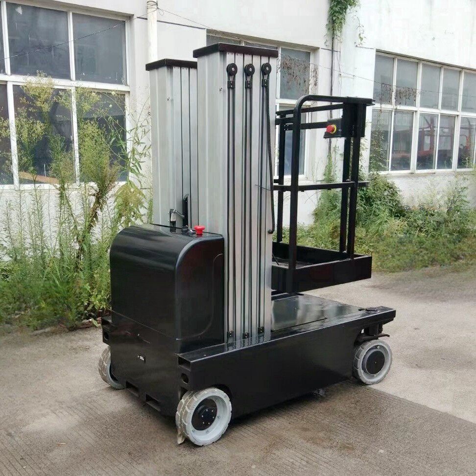 自行走双桅杆铝合金升降机单桅杆双柱升降平台移动式高空作业平台