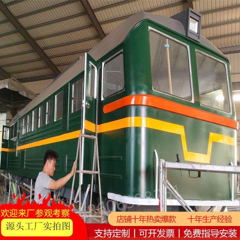 复古火车头蒸汽机模型景区观赏摆件暖尔制作