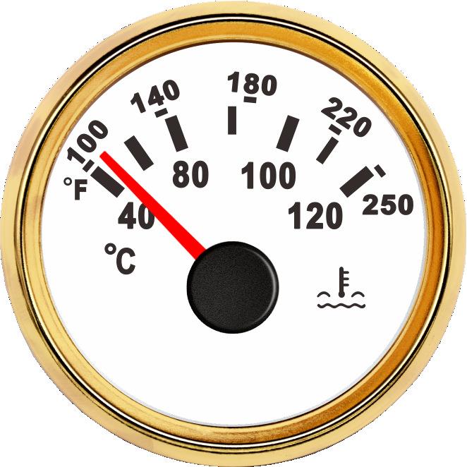 SJ系列DN52mm指针式水温表12V/24V电压船用车用