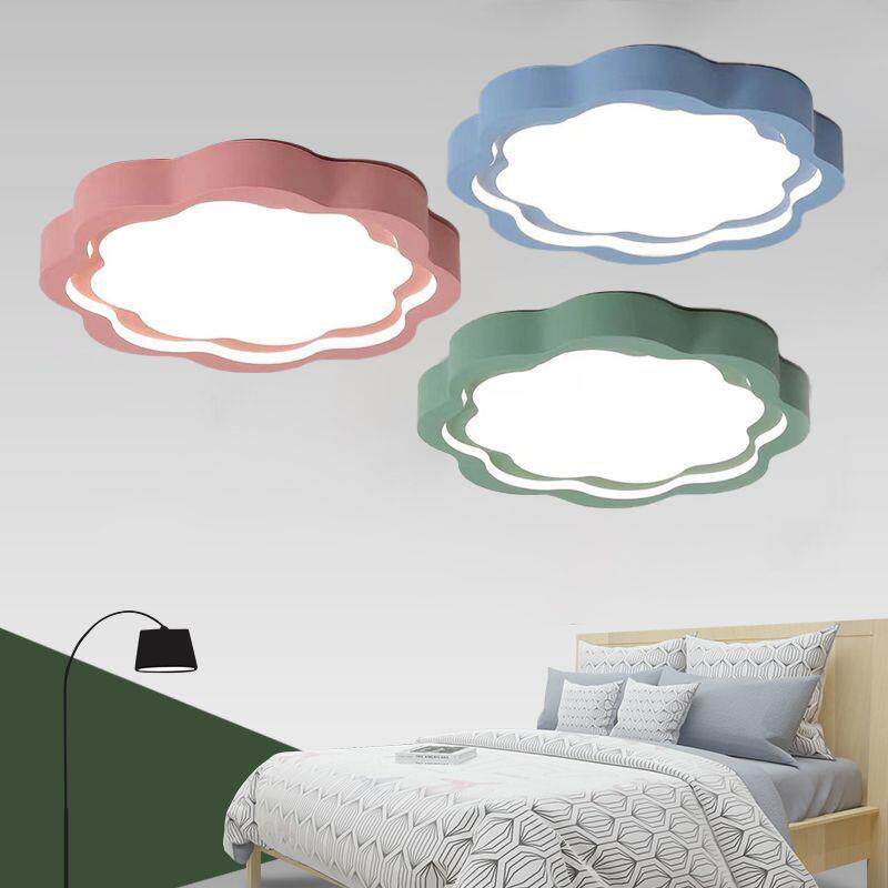 彩色卧室灯公主风灯卧室超亮女孩房间灯男孩卧室灯室内led吸顶灯