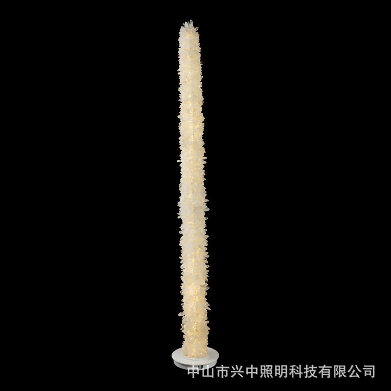 别墅落地灯客厅高级感天然水晶高档极简现代设计师艺术感立式灯