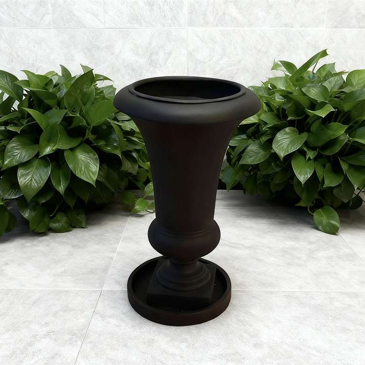 户外花园高脚镁水泥花盆 园林街道商场绿化种植盆工厂制作可降解