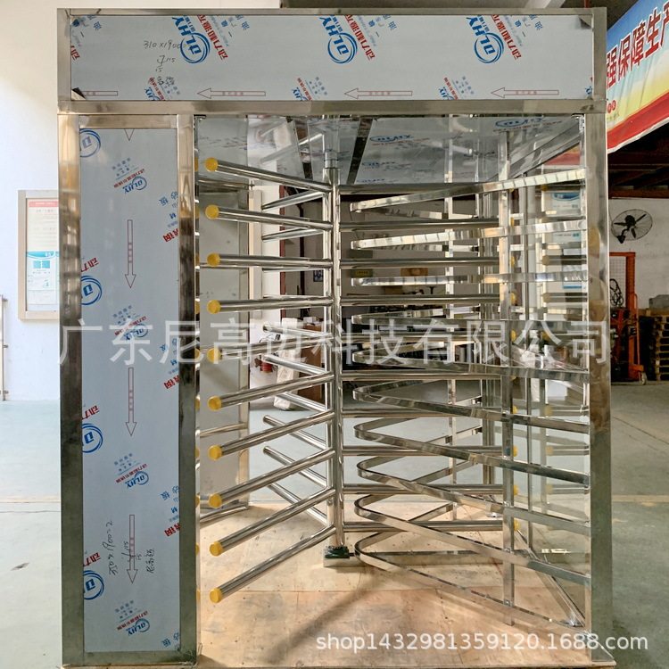 尼高迈不锈钢单向门火车站景区工厂儿童游乐园工地进出全高旋转闸