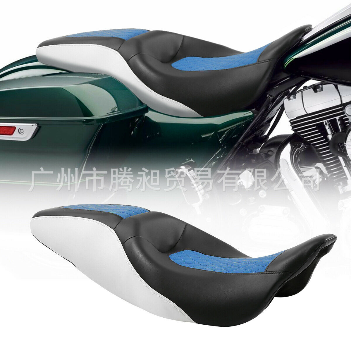 适用于哈雷街道滑翔路王CVO前驾驶员乘客后排座椅2009-2020