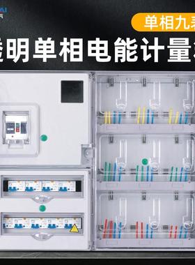 单相电表箱9表位插卡式防雨电能表计量箱插卡配电箱防尘直销