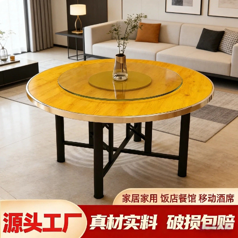 餐桌转盘家用钢化玻璃圆盘桌子圆桌面板宽50公分商用茶几转盘静音