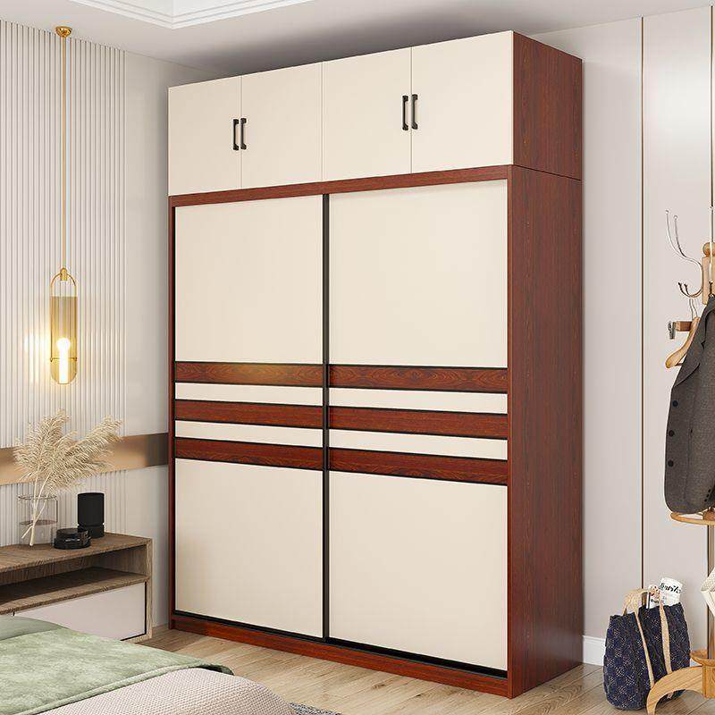 精品现代实木衣柜推拉门家用卧室移滑门现代生态多层板大衣橱尺寸