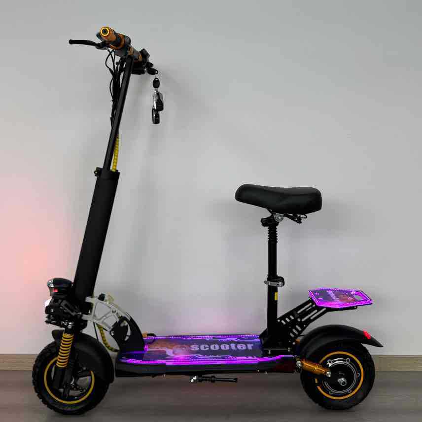 10寸亚克力板发光带尾翼电动滑板车代步车electric scooters