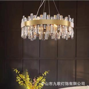 轻奢后现代客厅主灯水晶吊灯简约现代家居大厅水晶灯圆形大气灯具
