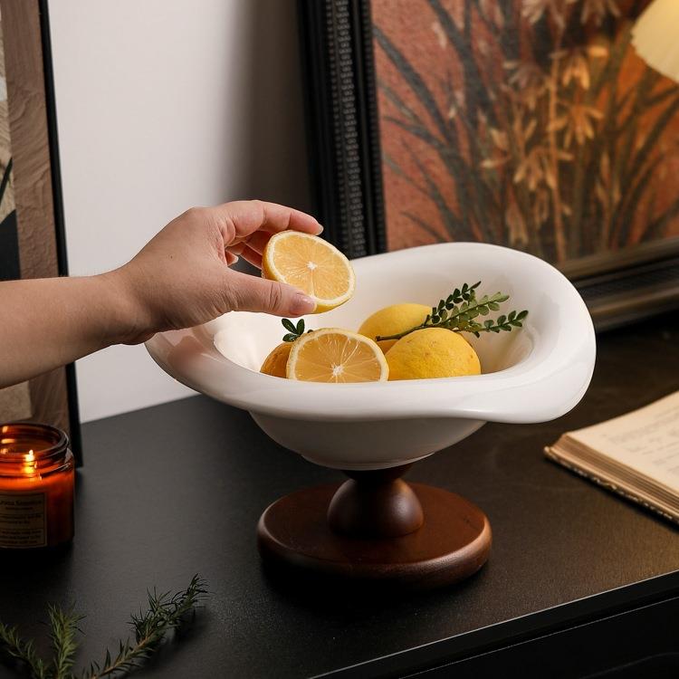 异形桌面糖干果盘高脚复古风水果碗桌面装饰果盘客厅中古风水果盘