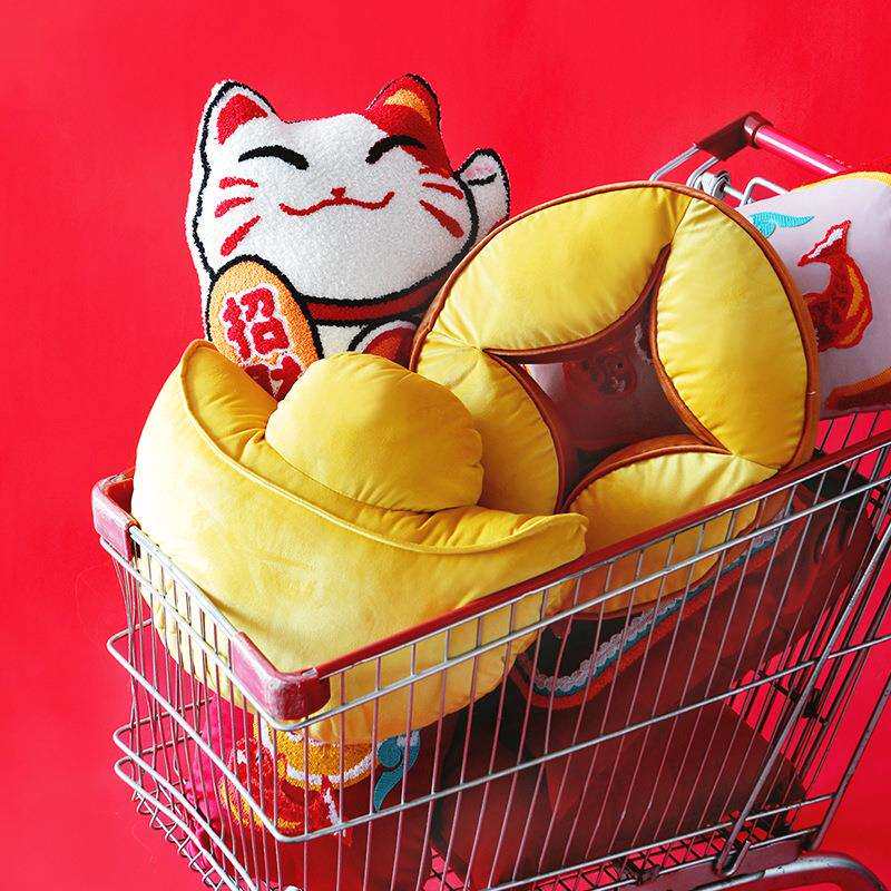 结婚抱枕套国潮新中式婚庆喜字红色靠枕中国风靠背客厅沙发腰靠垫