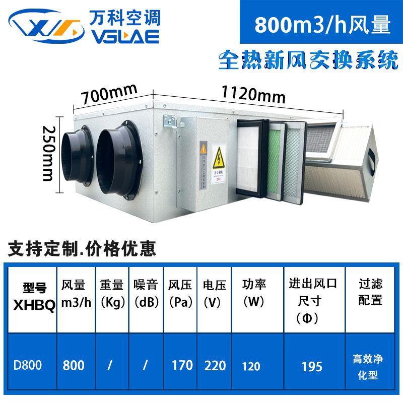 新风系统商用家用静音全热交换器双向流新风机送排一体新风换气机