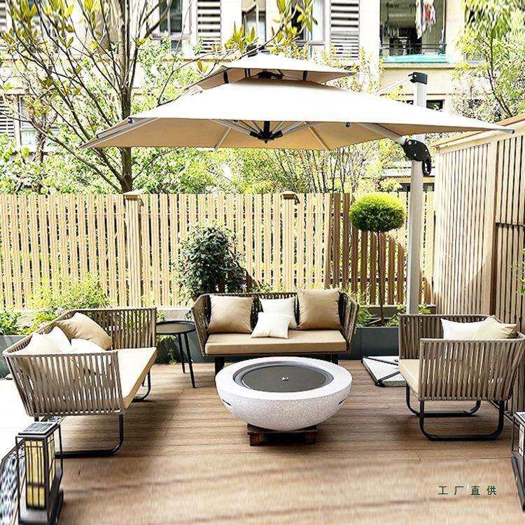 户外沙发藤沙发椅三人组合室外休闲防水防晒藤编藤艺庭院露台沙发