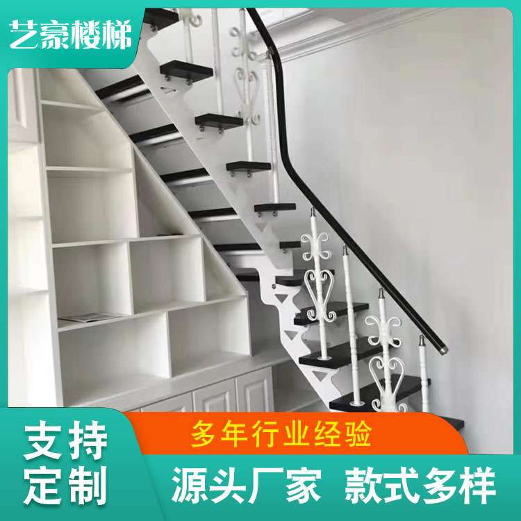 别墅钢结构自建房室内双梁楼梯loft公寓写字楼L型Z型家用工程楼梯