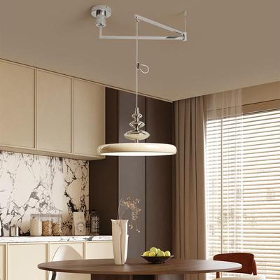 意式极简法式餐厅灯摇臂移位现代简约高级感设计师飞碟吧台灯吊灯